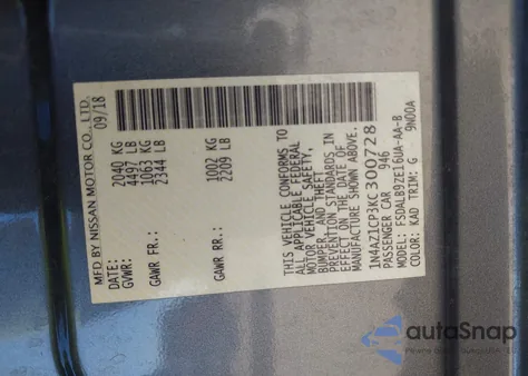 2019 Nissan Leaf S из США, поврежденный, VIN 1N4AZ1CP3KC300728